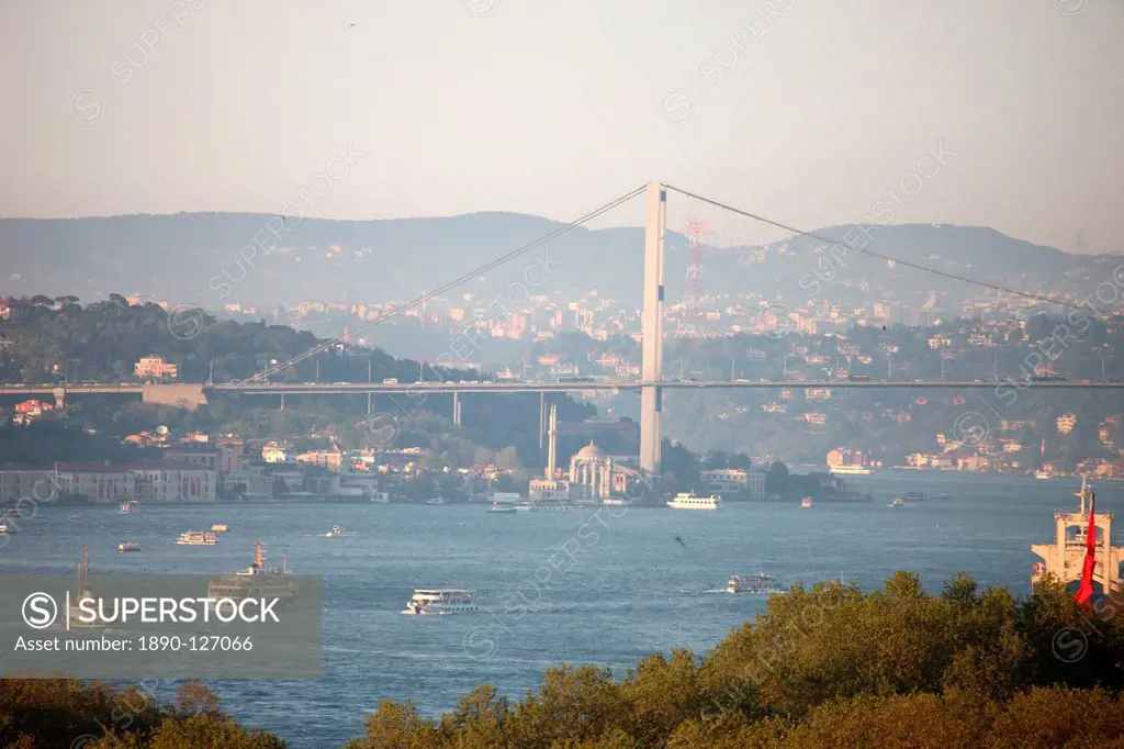 Overview of the Bosphorus, Istanbul, Turkey, Europe