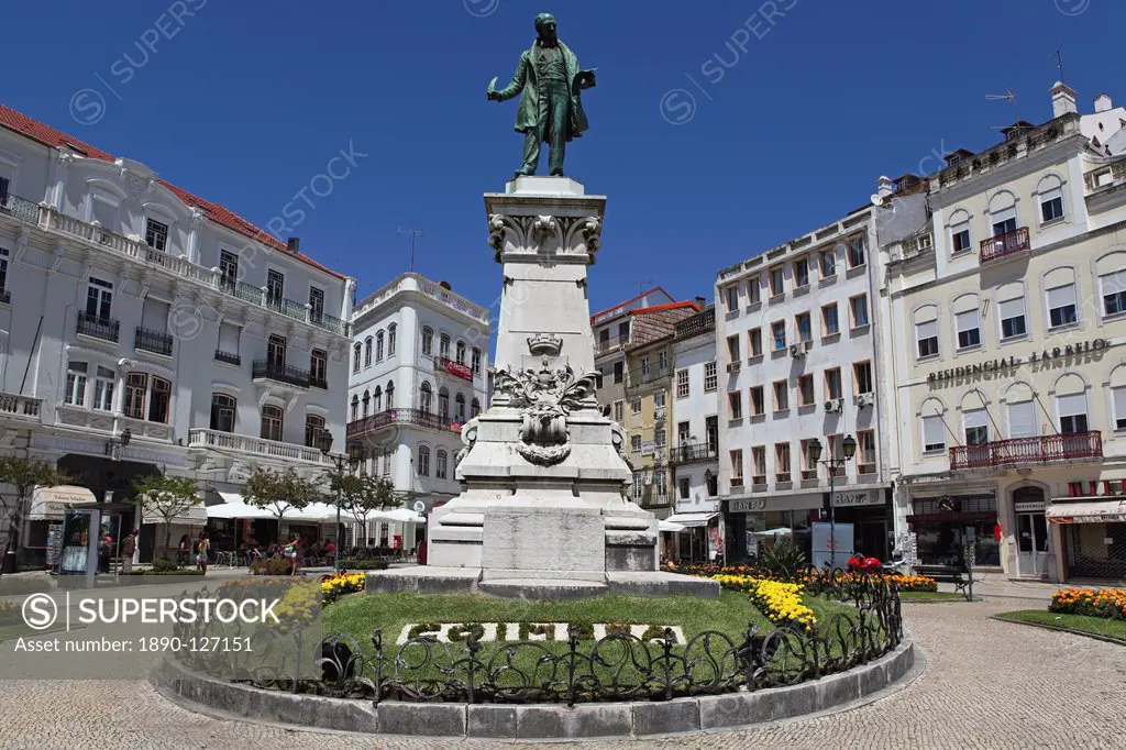 Joaquim Antonio de Aguiar memorial at the Largo de Portagem square, Coimbra, Beira Litoral, Portugal, Europe