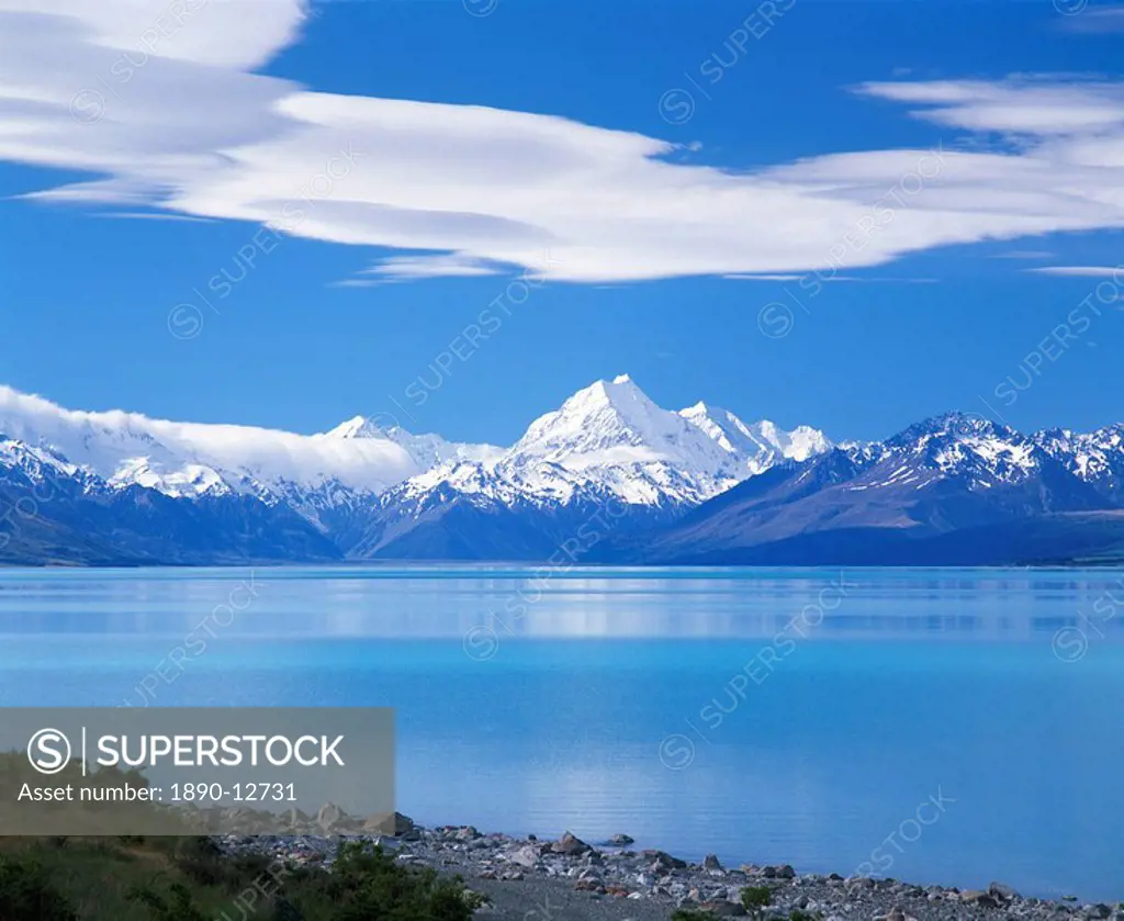 Mount Cook Aoraki, Mount Cook National Park, UNESCO World Heritage Site, Southern Alps, Mackenzie Country, Canterbury, South Island, New Zealand, Paci...