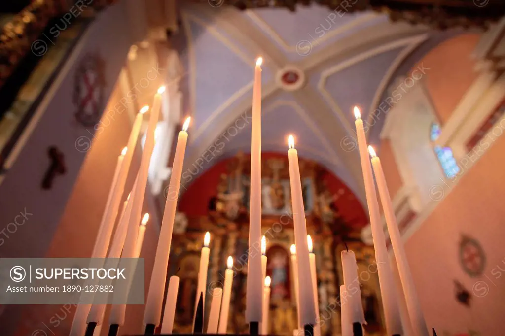 Church candles, Les Contamines, Haute_Savoie, France, Europe