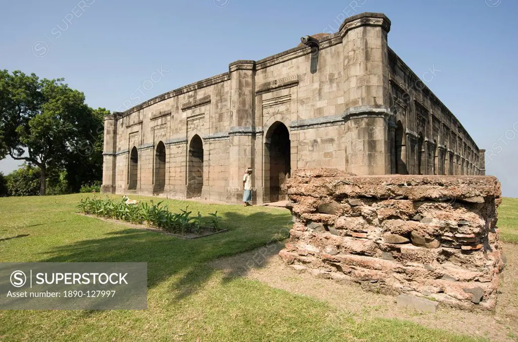 The 16th century Great Golden Mosque Bara Darwaza in Gaur, once one of India´s great cities, West Bengal, India, Asia
