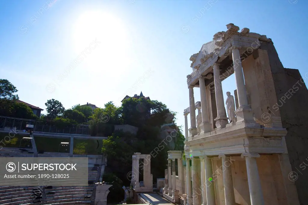 Roman marble amphitheatre built in the 2nd century, Plovdiv, Bulgaria, Europe