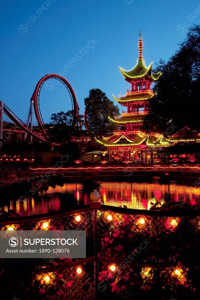 Oriental Temple, Tivoli Gardens, Copenhagen, Denmark, Scandinavia, Europe