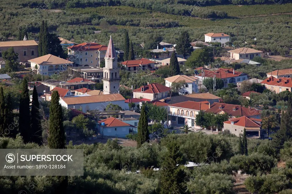View of village, Keri Peninsula, Zakynthos, Ionian Islands, Greek Islands, Greece, Europe