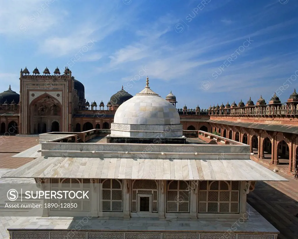 Sheikh Salim Chishti´s tomb, Darga Mosque, Fatehpur Sikri, UNESCO World Heritage Site, Uttar Pradesh state, India, Asia
