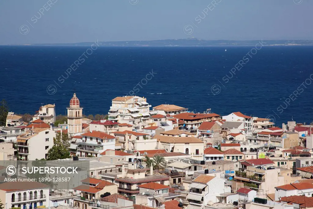 View over town, Zakynthos Town, Zakynthos, Ionian Islands, Greek Islands, Greece, Europe