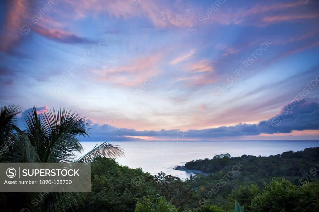 Sunrise in the jungle at Lapa Rios nature reserve on the Osa Peninsula, Costa Rica, Central America