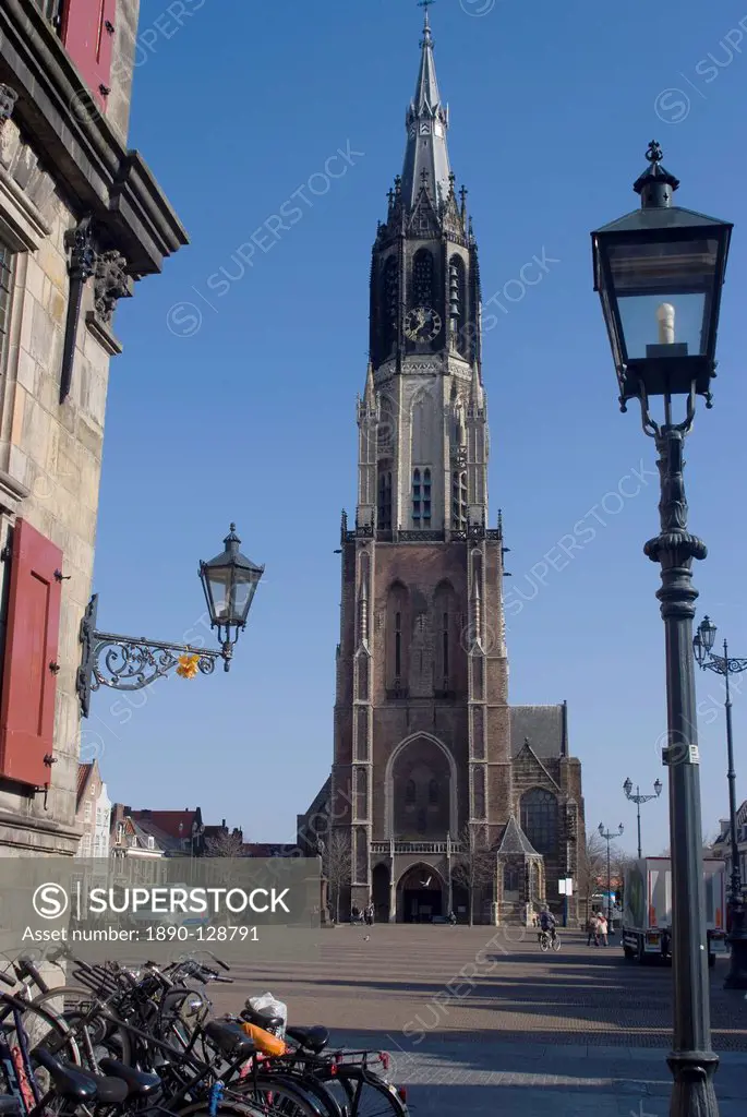 View of the Nieuwe Kerk New Church on the Market Square, Delft, Netherlands, Europe