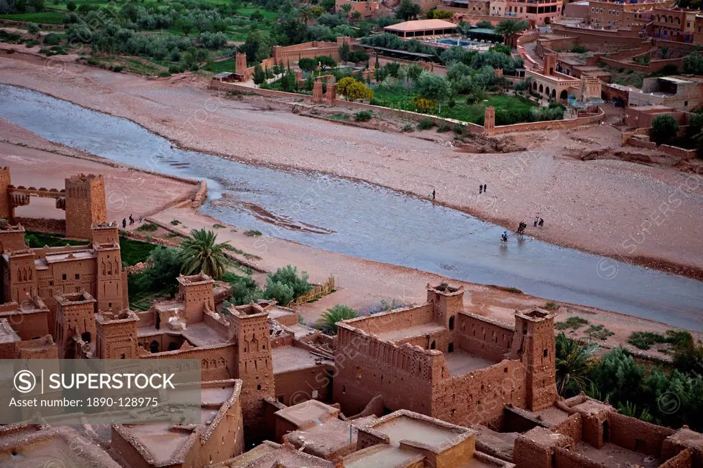 Lookink down on the Kasbah, Ait_Benhaddou, UNESCO World Heritage Site, Morocco, North Africa, Africa