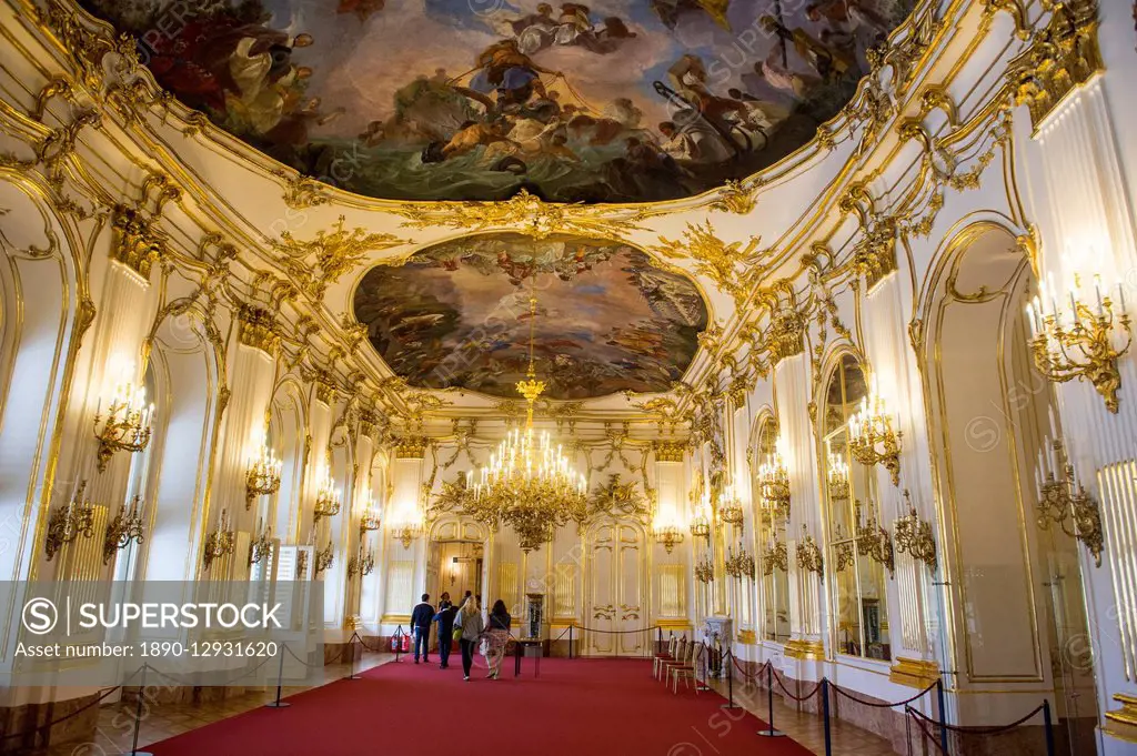 Baroque ball room, Schonbrunn Palace, UNESCO World Heritage Site, Vienna, Austria, Europe