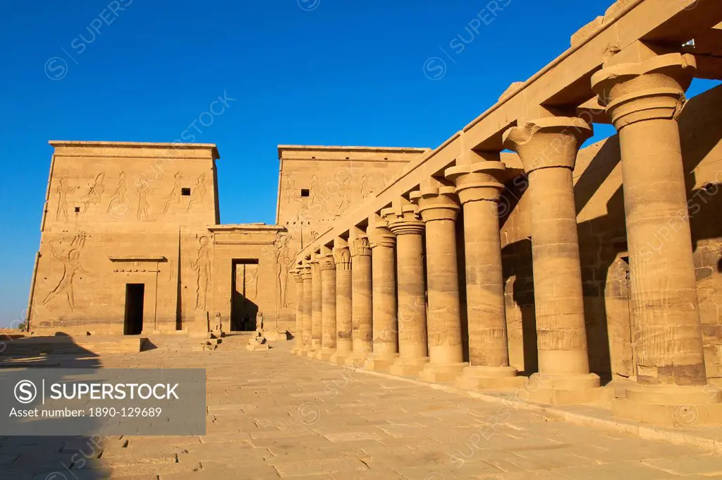 Temple of Philae, UNESCO World Heritage Site, Agilkia Island, Nile Valley, Nubia, Egypt, North Africa, Africa