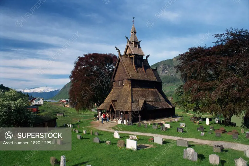 The Hopperstad Stave Church, built in 1150 AD, at Vik, Norway, Scandinavia, Europe