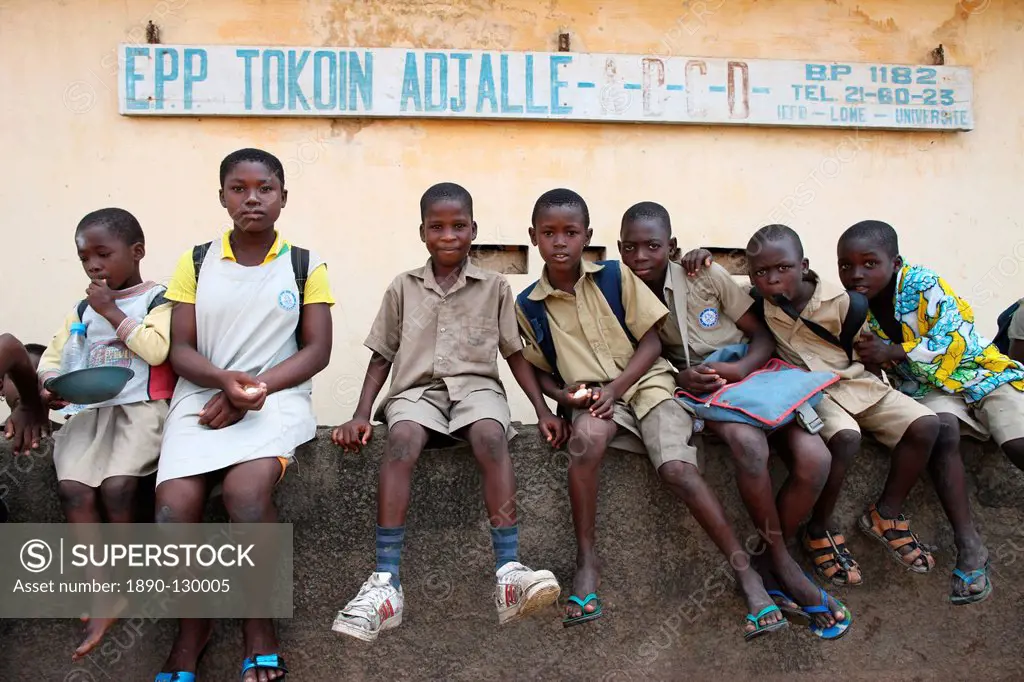 Primary school in Africa, Lome, Togo, West Africa, Africa