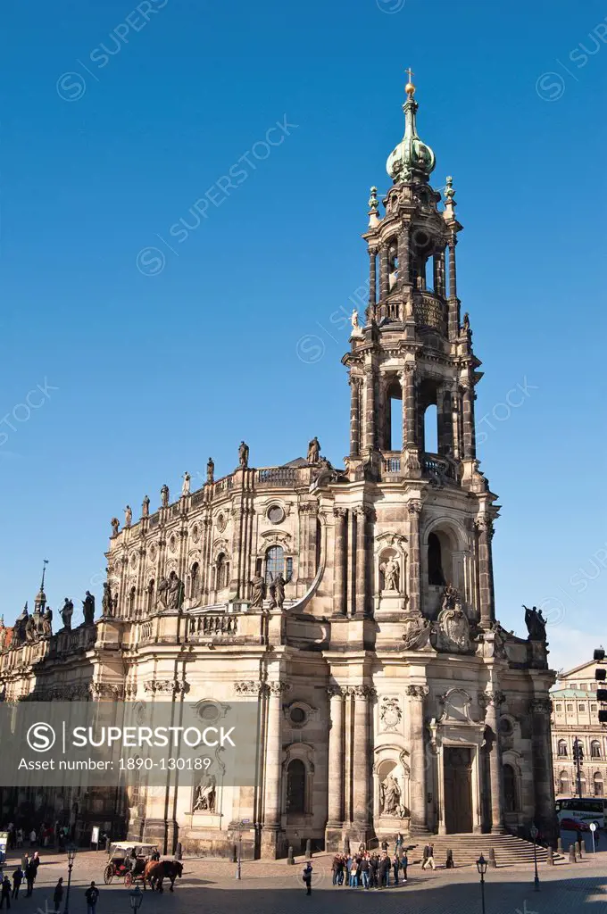 The Hofkirche Church of the Court, Dresden, Saxony, Germany, Europe