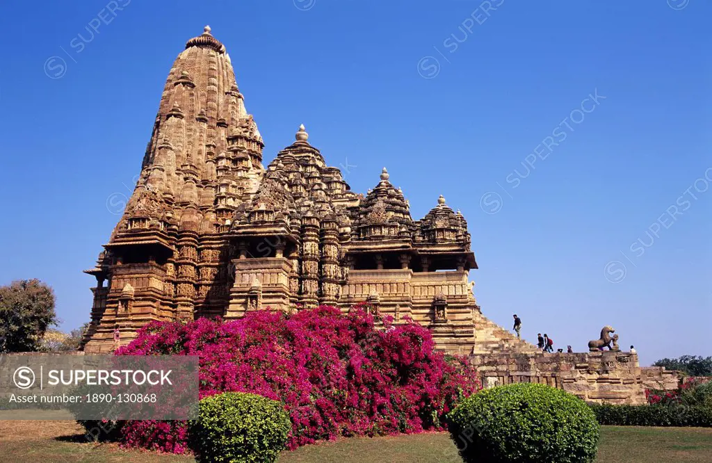The exquisitely carved Kandariya Mahadeva temple at Khajuraho, UNESCO World Heritage Site, Madhya Pradesh, India, Asia