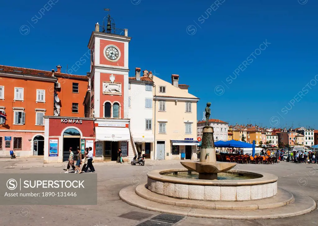Trg Marsala Tita Main Square, Rovinj, Istria, Croatia, Europe