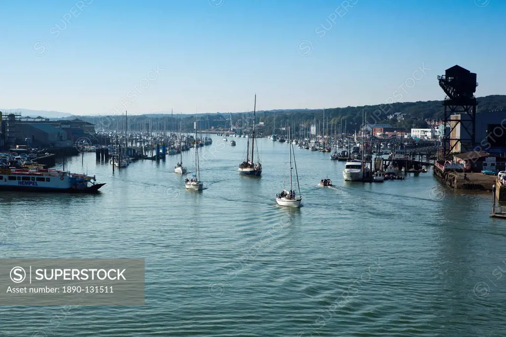 Harbour entrance to Cowes, Isle of Wight, England, United Kingdom, Europe
