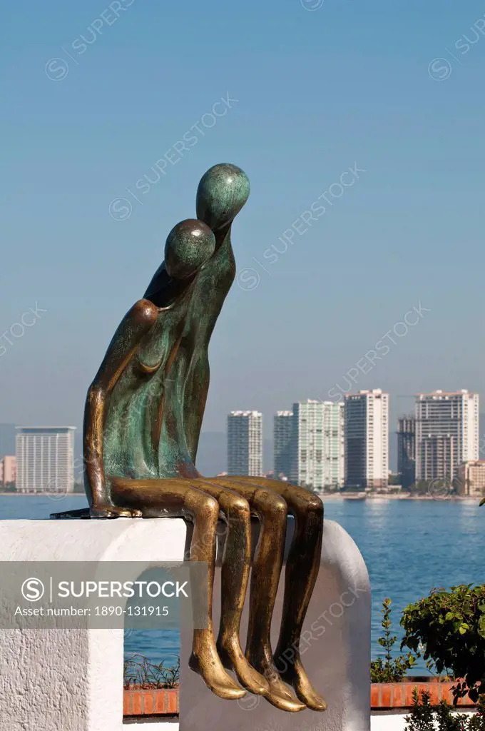 Nostalgia sculpture on the Malecon, Puerto Vallarta, Jalisco, Mexico, North America