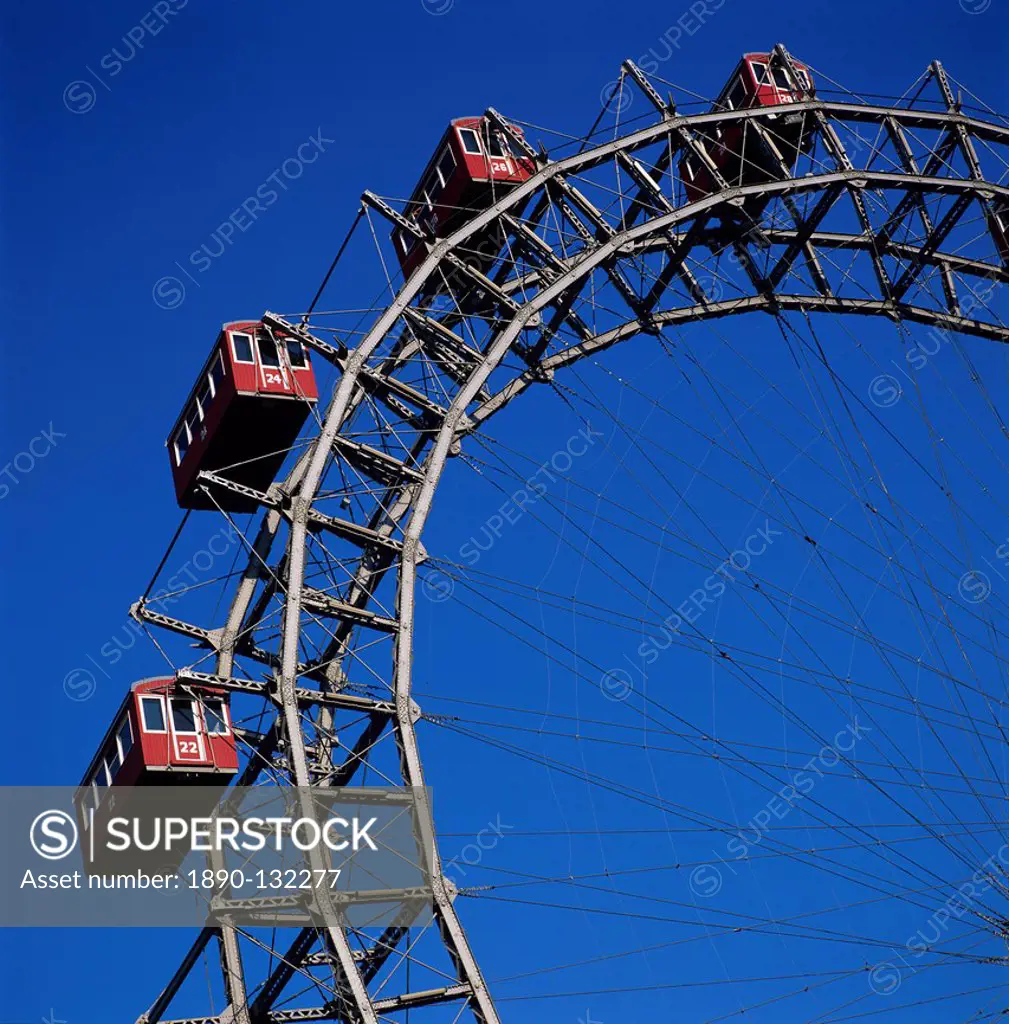 Prater Ferris Wheel featured in film The Third Man, Prater, Vienna, Austria, Europe