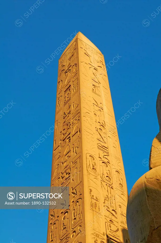Obelisk of Ramesses II, Temple of Luxor, Thebes, UNESCO World Heritage Site, Egypt, North Africa, Africa