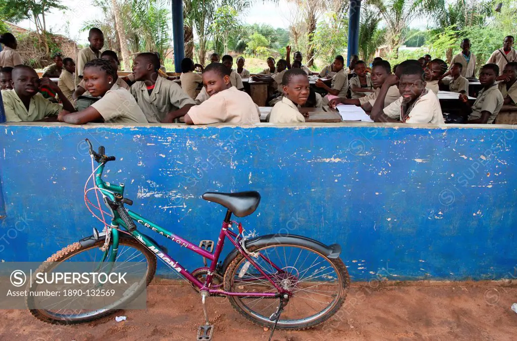 Secondary school in Africa, Hevie, Benin, West Africa, Africa