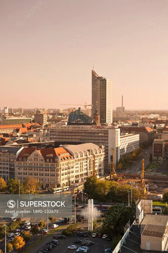 Skyline of Leipzig, Saxony, Germany, Europe