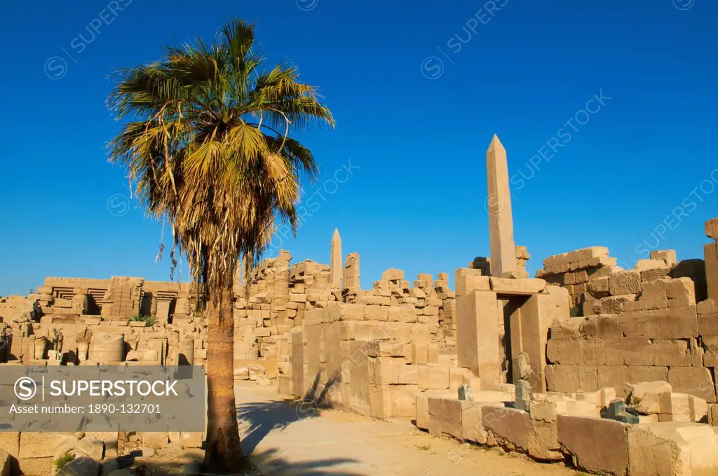 Obelisks of Tuthmosis I and Hatshepsut, Temple of Amun, Karnak, Thebes, UNESCO World Heritage Site, Egypt, North Africa, Africa