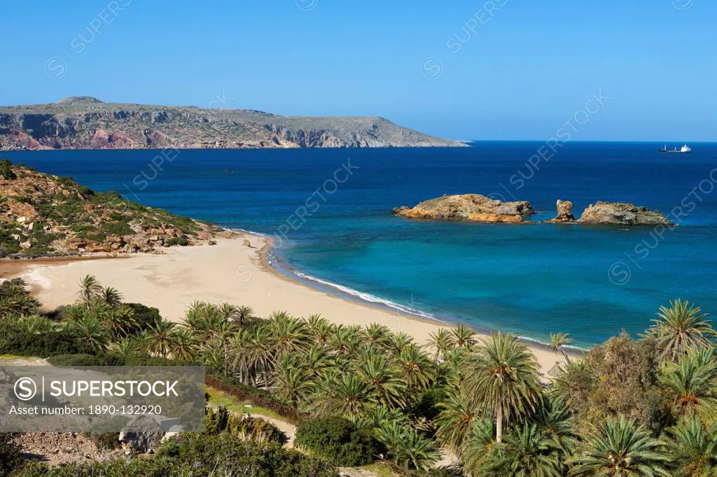 Vai beach, Lasithi region, Crete, Greek Islands, Greece, Europe