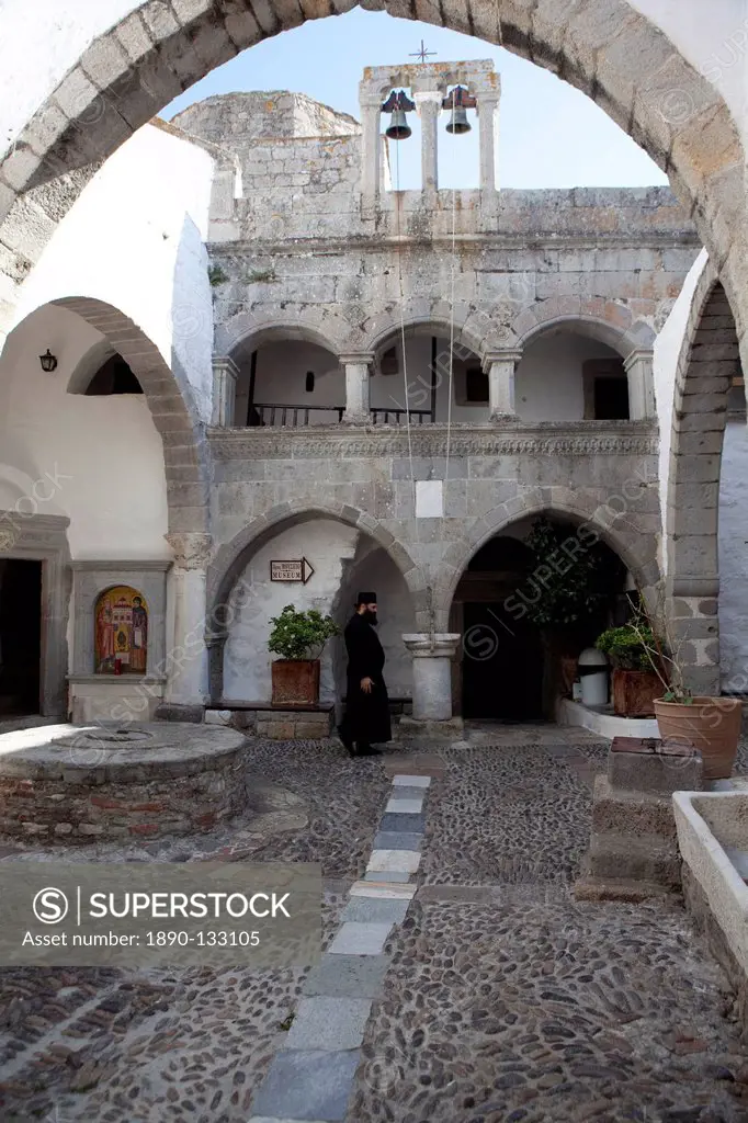 Hemitage monastery of St. John the Evangelist, UNESCO World Heritage Site, Patmos, Dodecanese, Greek Islands, Greece, Europe