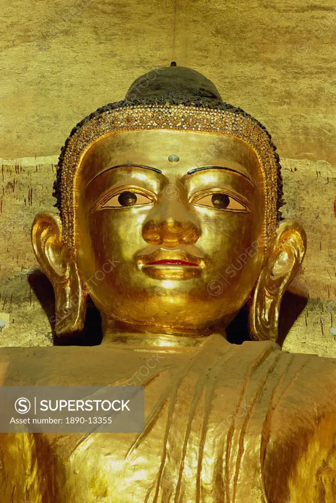 Standing Buddha, Ananda Pahto Temple, Bagan Pagan, Myanmar Burma, Asia