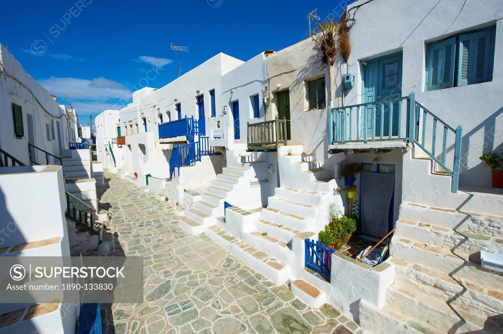 The Chora village, Kastro, Folegandros, Cyclades Islands, Greek Islands, Greece, Europe,