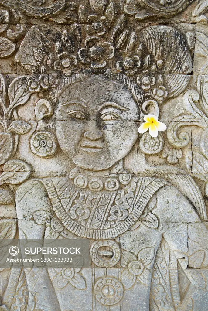 Stone carving, Temple of Pura Dalem Jagaraga, North coast, Bali, Indonesia, Southeast Asia, Asia