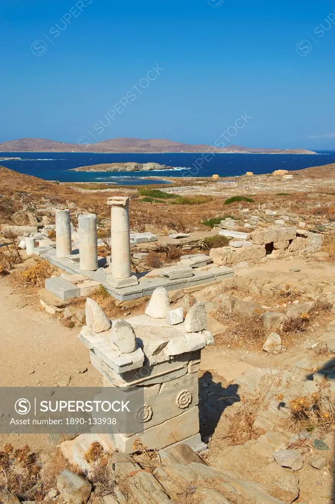 Archaeological site, Delos, UNESCO World Heritage Site, Cyclades Islands, Greek Islands, Aegean Sea, Greece, Europe