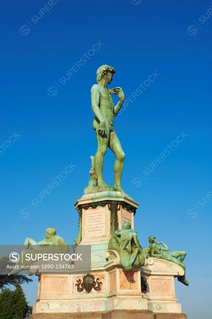 David of Michelangelo on the Piazzale Michelangelo, Florence, Tuscany, Italy, Europe