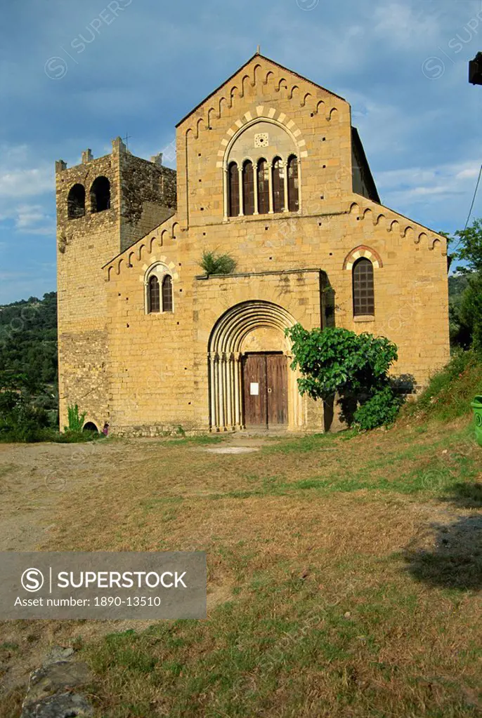 Important 13th century Romanesque church of St. Giacomo and St. Filippo, Andora, Riviera del Ponente, Liguria, Italy, Europe