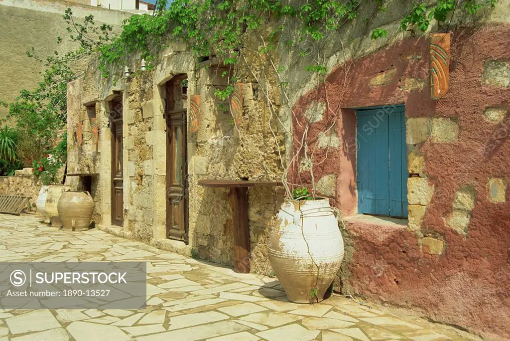 Traditional old house in the Old Town, Sifaka, Chania, Crete, Greece, Europe