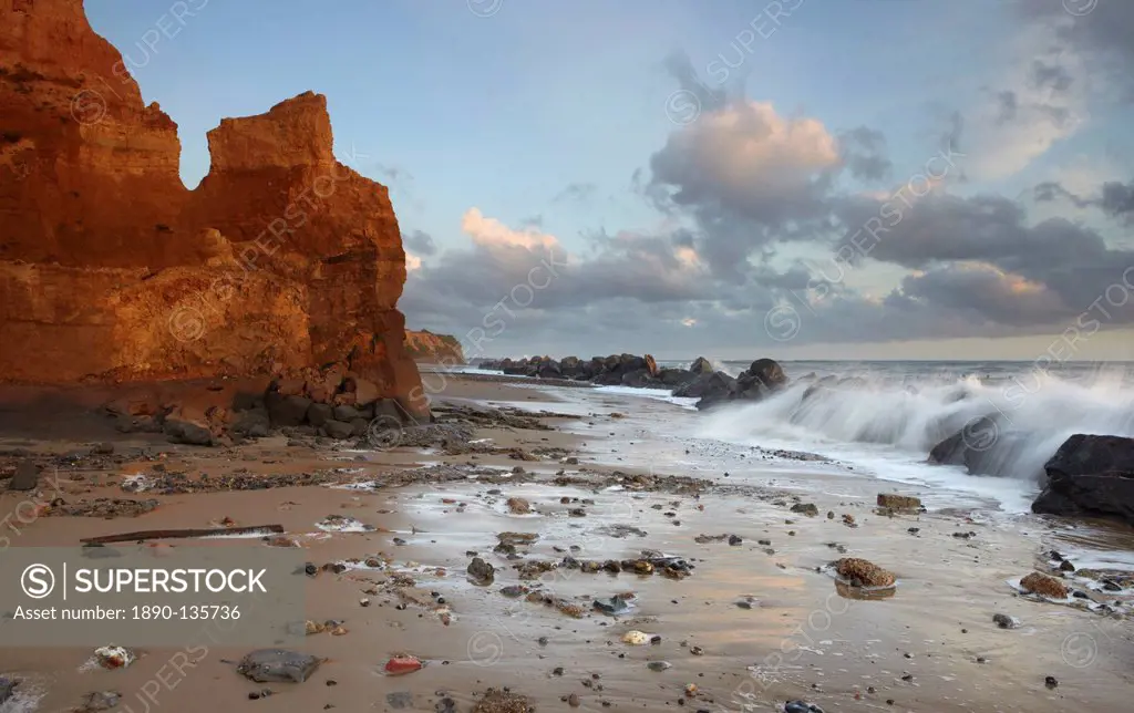 The heavily sea eroded coastline at Happisburgh, Norfolk, England, United Kingdom, Europe