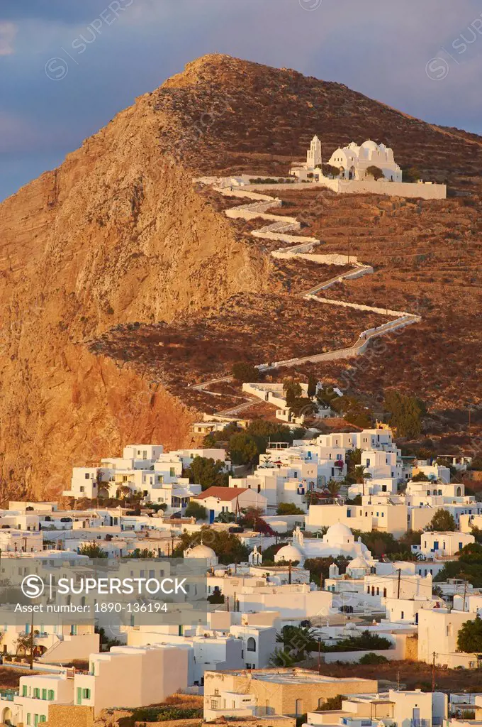 Panagia Kimissis monastery, Kastro, The Chora village, Folegandros, Cyclades Islands, Greek Islands, Greece, Europe