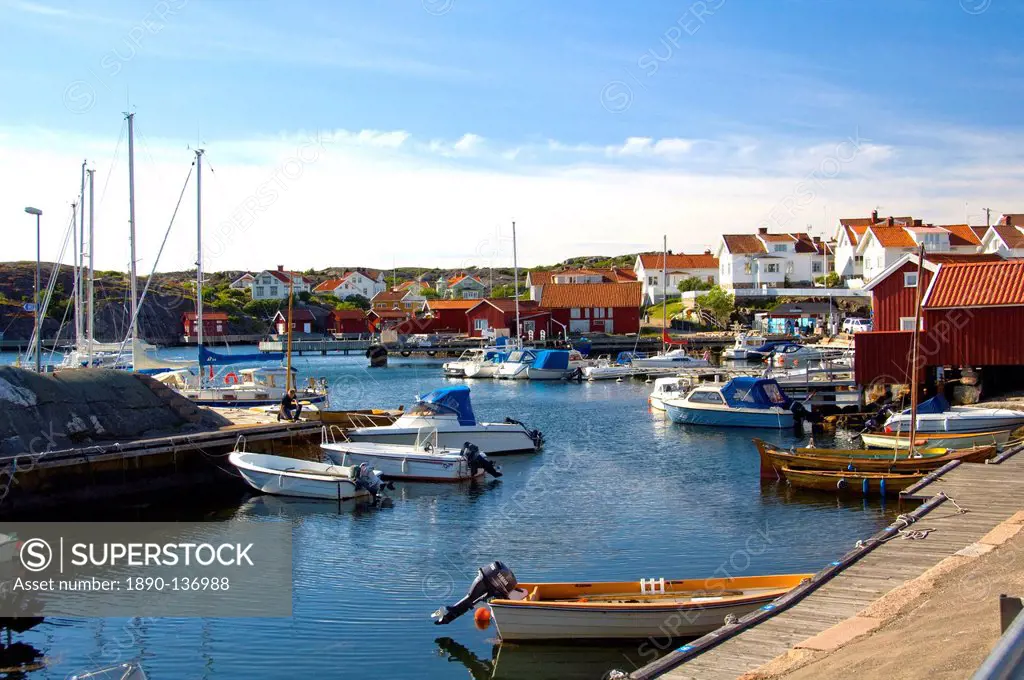 Harbour, Halleviksstrand, Stocken, Orust Island, West Gotaland, Sweden, Scandinavia, Europe