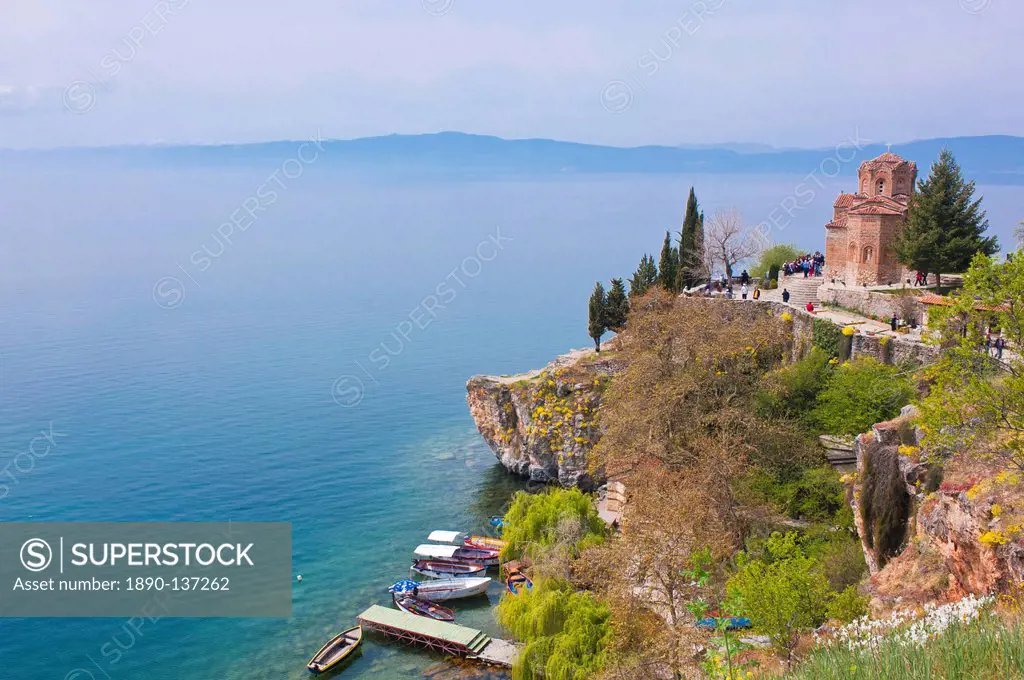 Kaneo Church at Ohrid at Lake Ohrid, UNESCO World Heritage Site, Macedonia, Europe