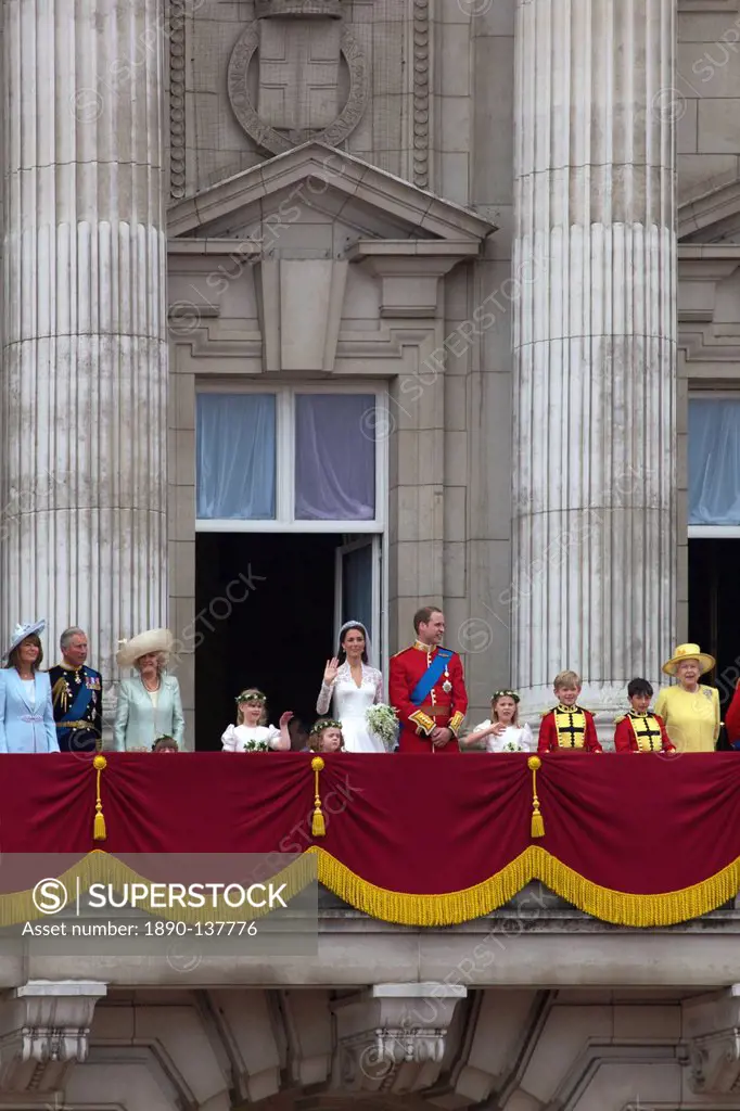 Appearance on the balcony of Buckingham Palace, Marriage of Prince William to Kate Middleton, London, England, United Kingdom, Europe