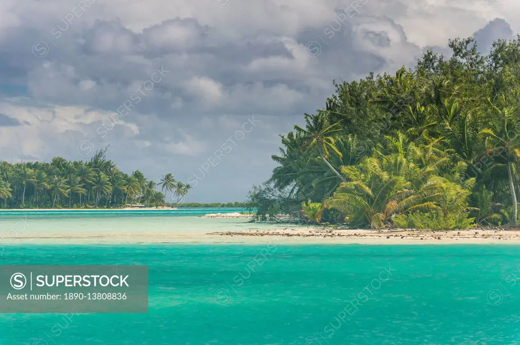 The turquoise lagoon of Bora Bora, Society Islands, French Polynesia, Pacific