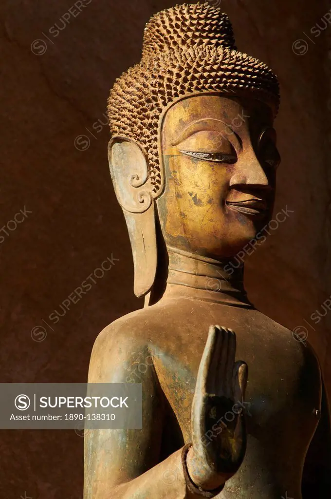 Statue of the Buddha, Haw Pha Kaeo, Vientiane, Laos, Indochina, Southeast Asia, Asia