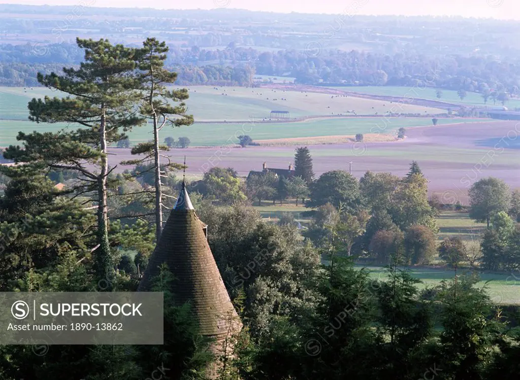 Roof of oasthouse, Thurnham village, near Maidstone, North Downs, Kent, England, United Kingdom, Europe