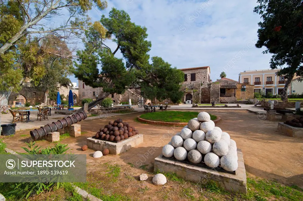 Old cannonballs in the center of Famagusta, Turkish part of Cyprus, Cyprus, Europe