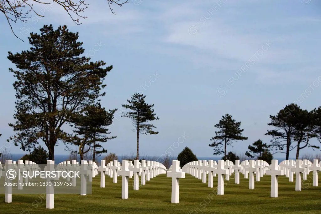 American cemetery at Omaha Beach, Colleville_sur_Mer, Normandy, France, Europe