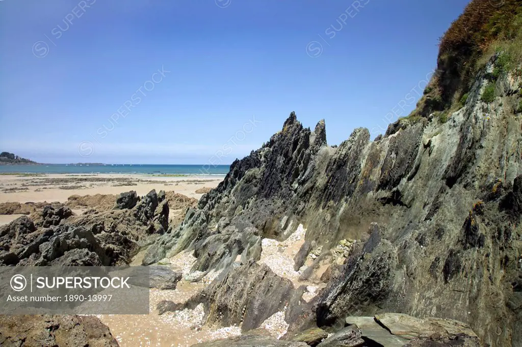 Locquirec, between Morlaix and Lannion, Armorican Corniche, Amorique Coast, Finistere, Brittany, France, Europe