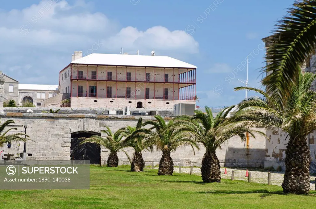 The Commissioner´s House from the Victualling Yard at the Royal Naval Dockyard, Bermuda, Central America