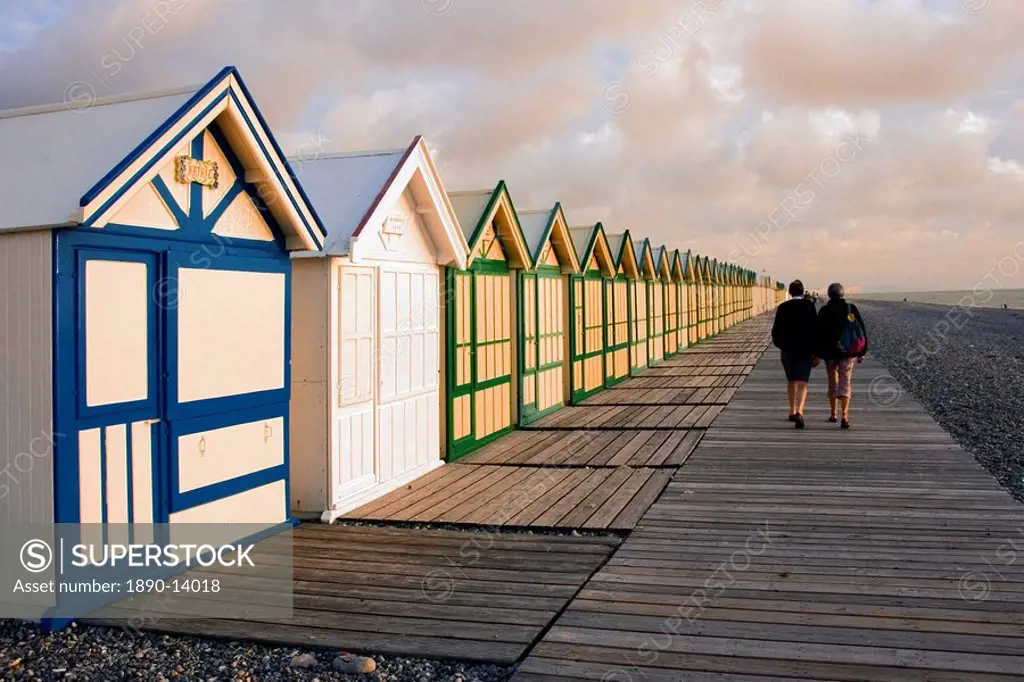 Beach huts, Cayeux sur Mer, Picardy, France, Europe