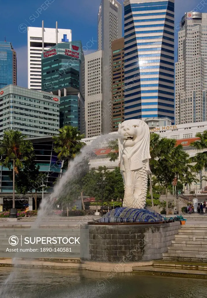 The Merlion, symbol of Singapore, Singapore, Southeast Asia, Asia